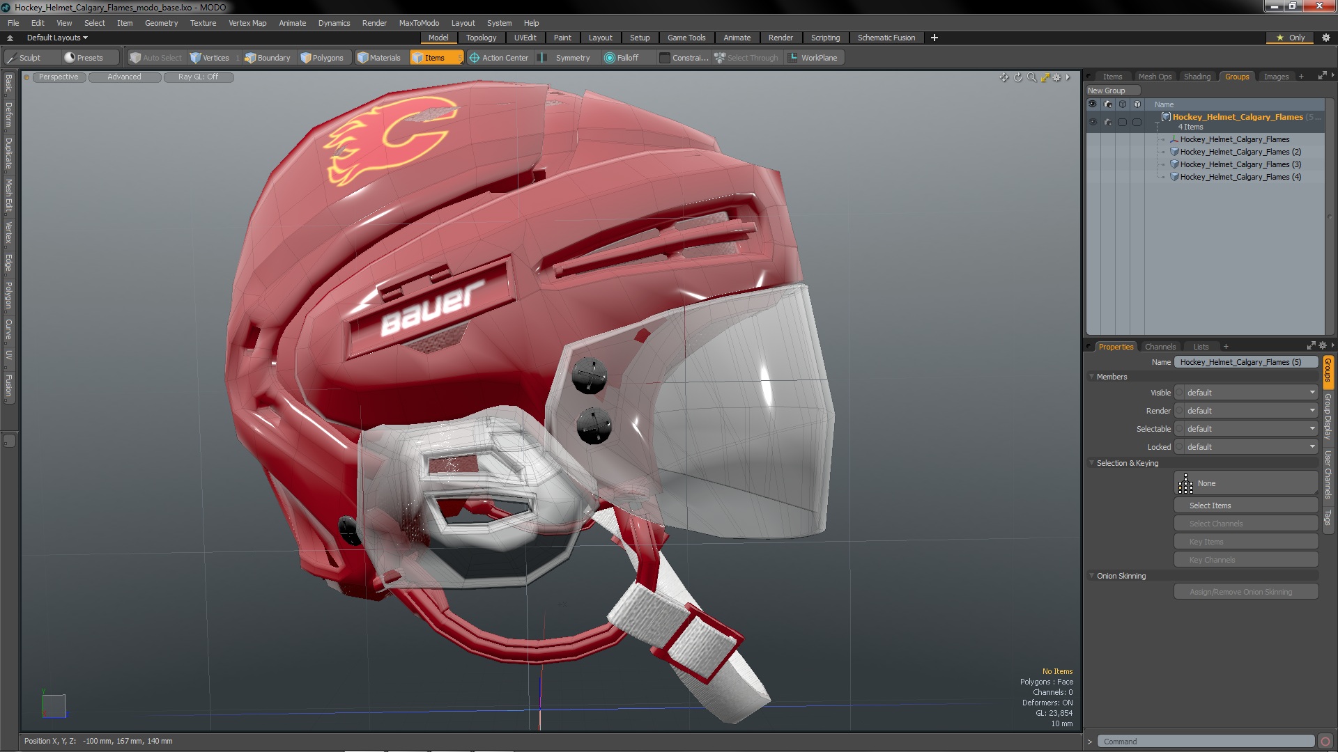 3D Hockey Helmet Calgary Flames model