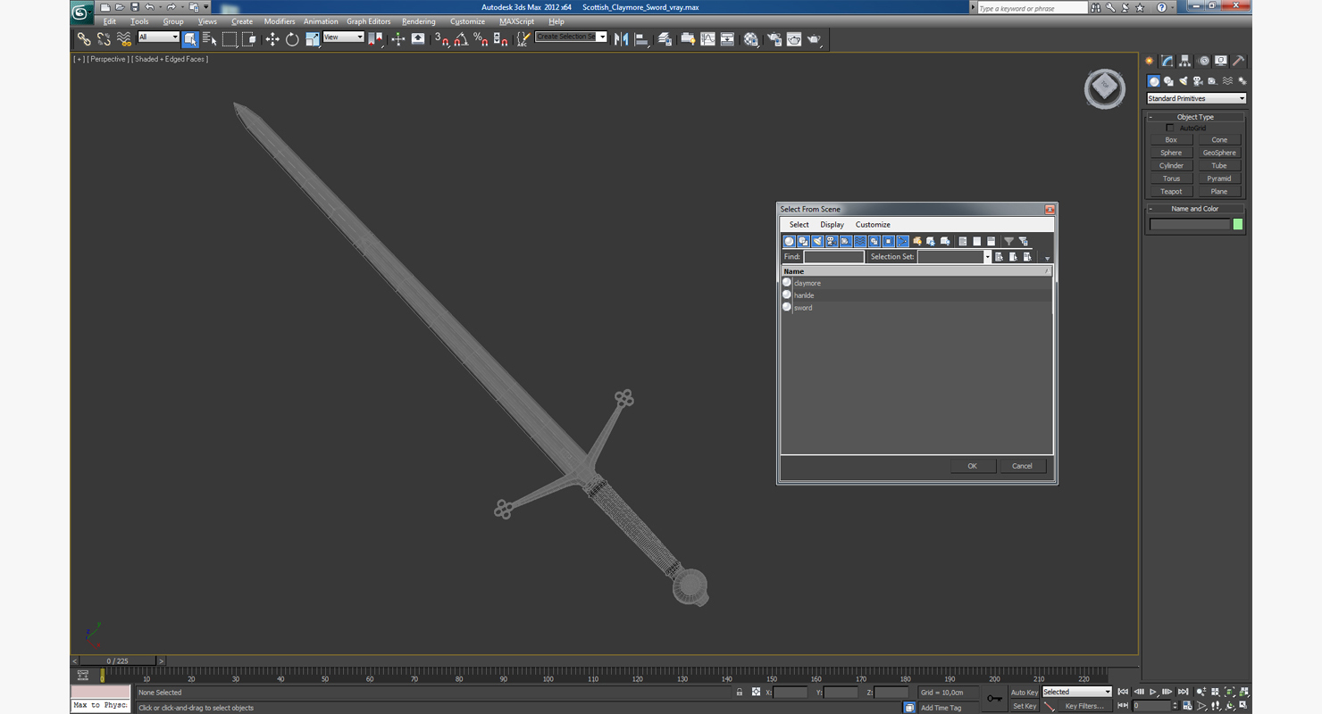 3D Scottish Claymore Sword model