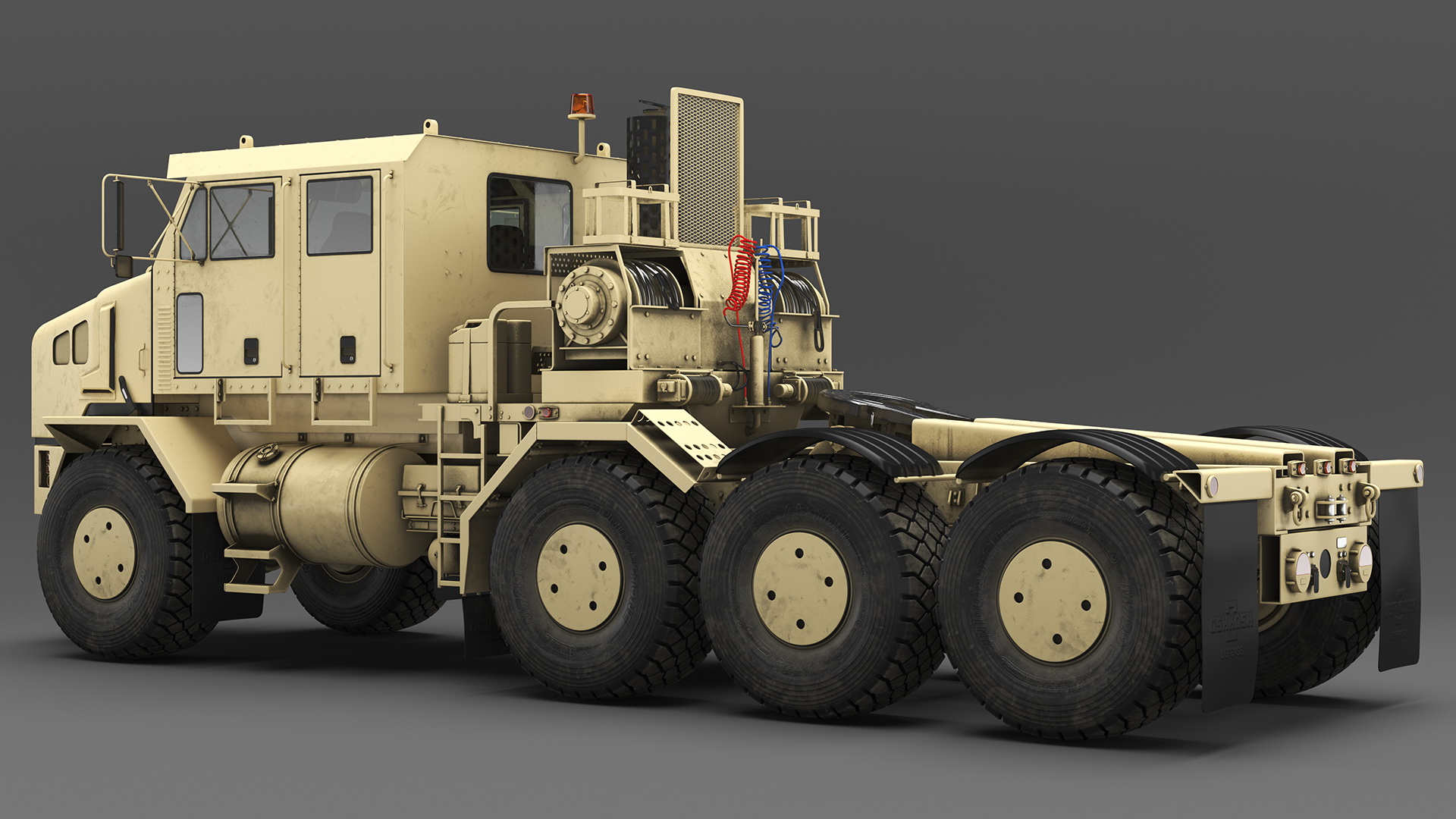 3D model Tank Transporter Oshkosh Global HET A1 Desert Camo