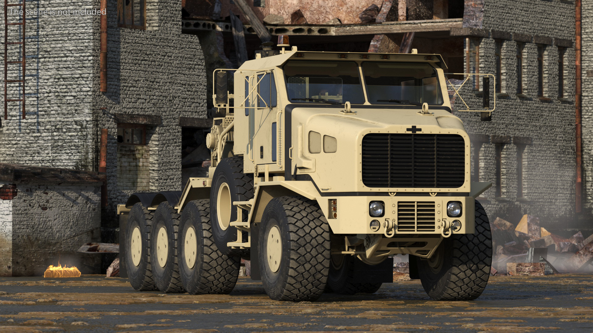 3D model Tank Transporter Oshkosh Global HET A1 Desert Camo