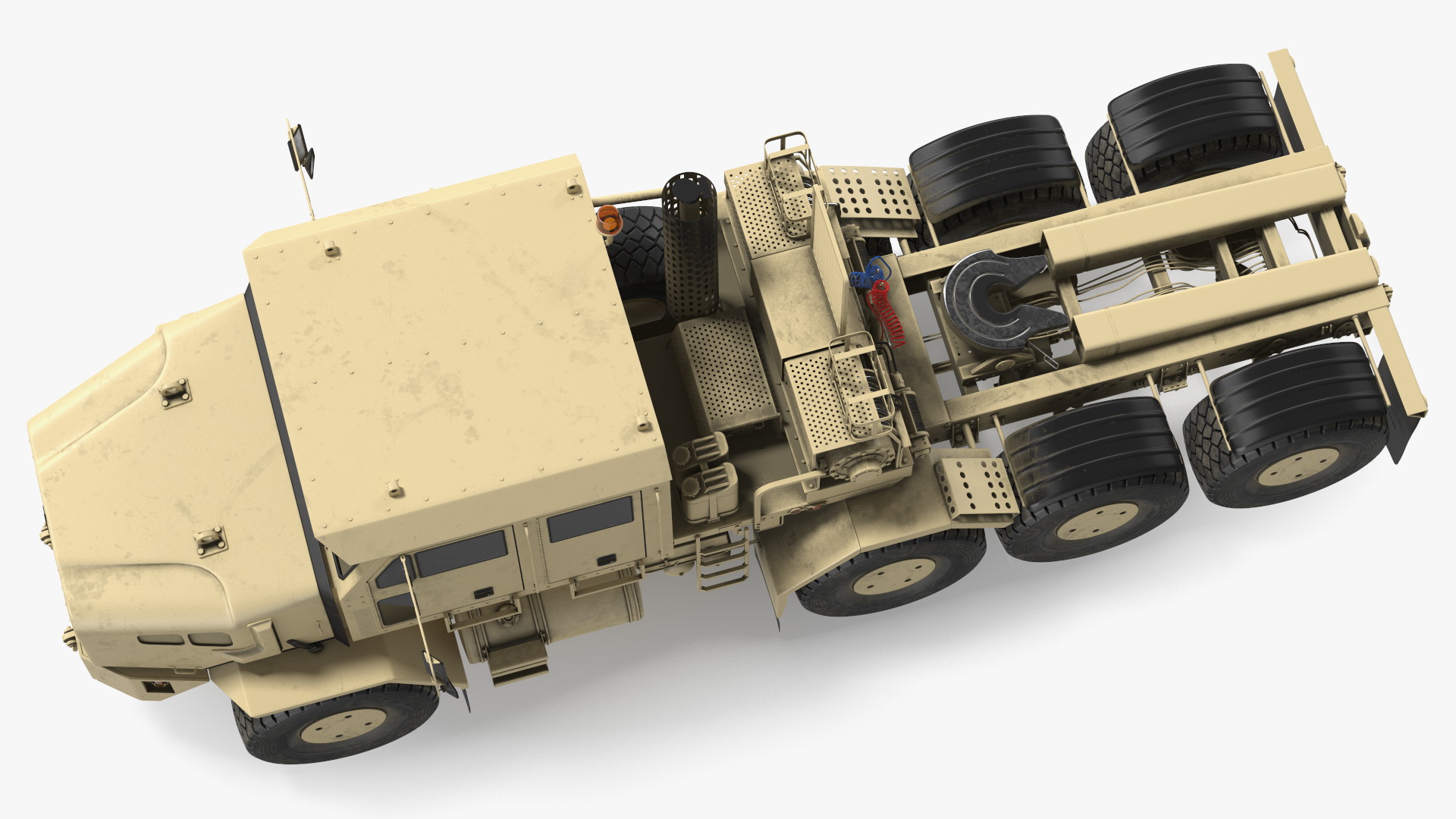 3D model Tank Transporter Oshkosh Global HET A1 Desert Camo