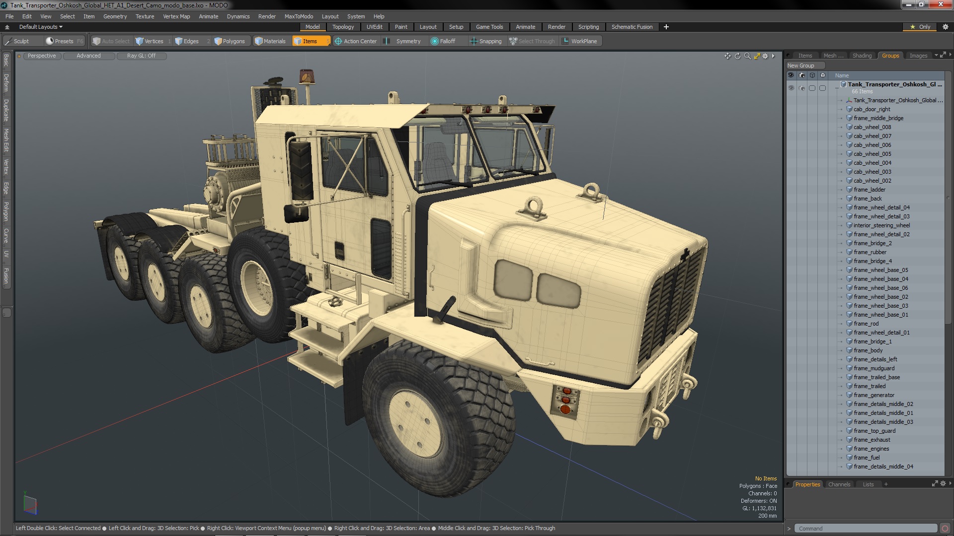 3D model Tank Transporter Oshkosh Global HET A1 Desert Camo