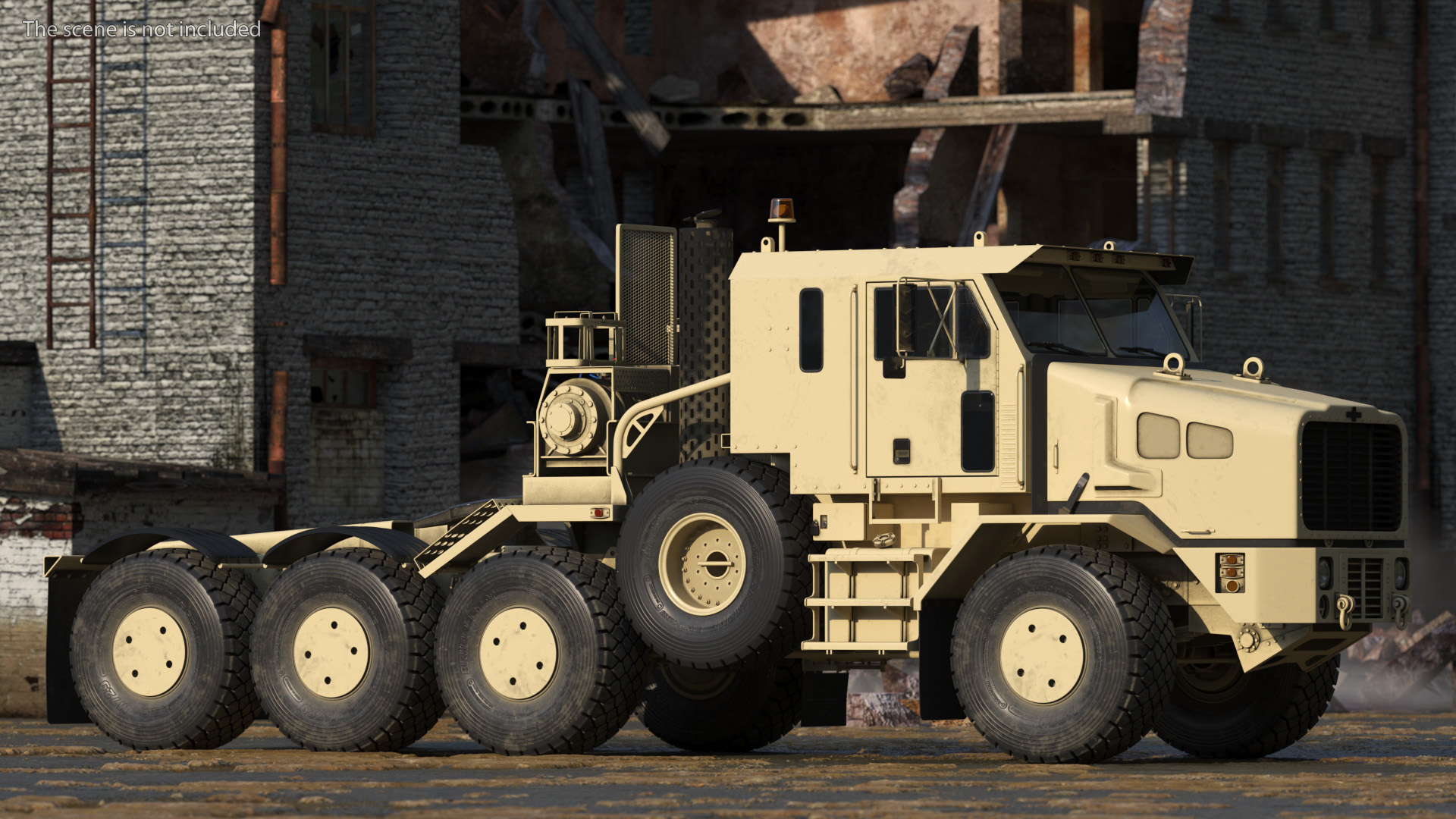 3D model Tank Transporter Oshkosh Global HET A1 Desert Camo