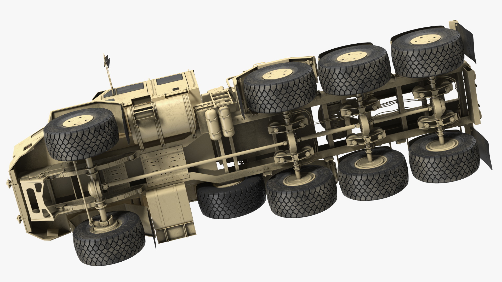 3D model Tank Transporter Oshkosh Global HET A1 Desert Camo