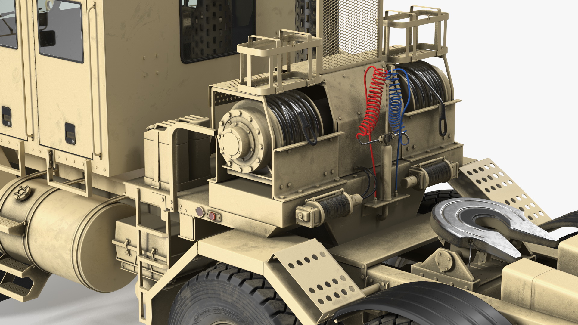 3D model Tank Transporter Oshkosh Global HET A1 Desert Camo