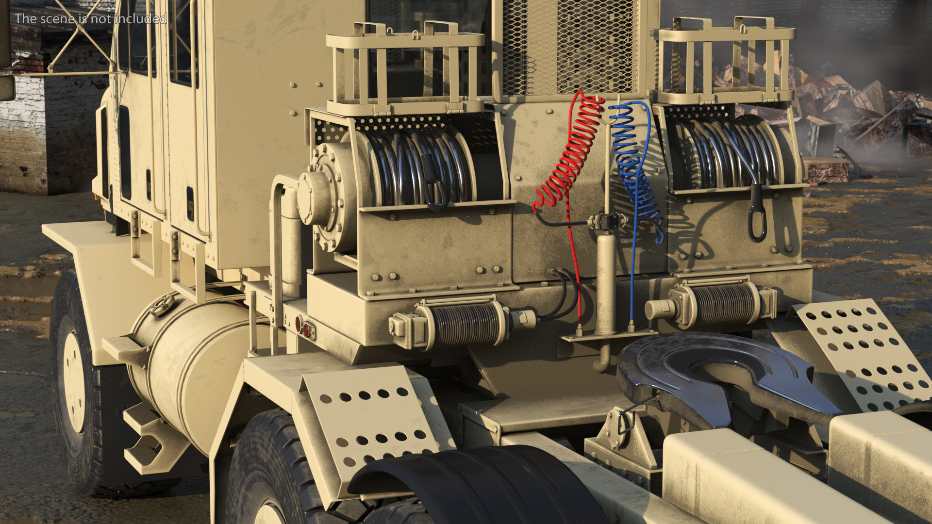 3D model Tank Transporter Oshkosh Global HET A1 Desert Camo