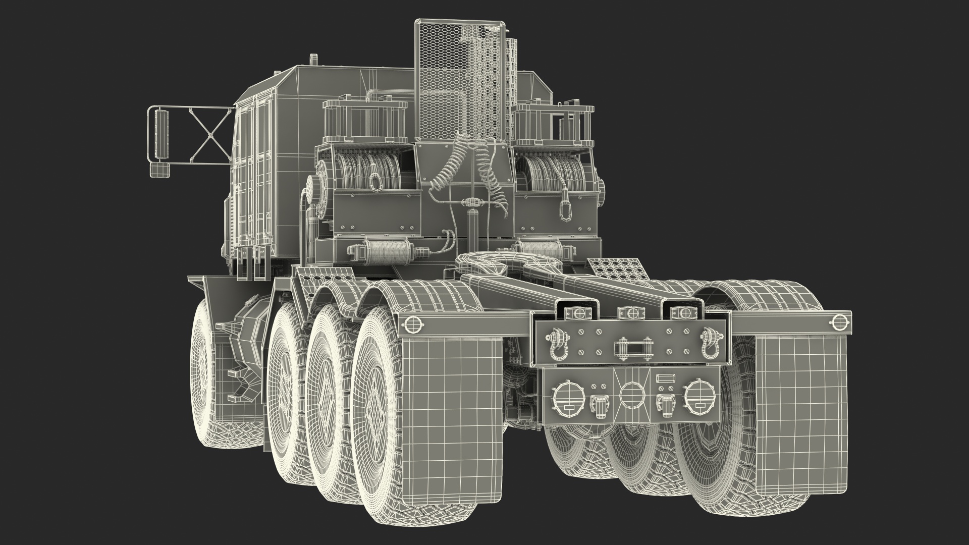 3D model Tank Transporter Oshkosh Global HET A1 Desert Camo