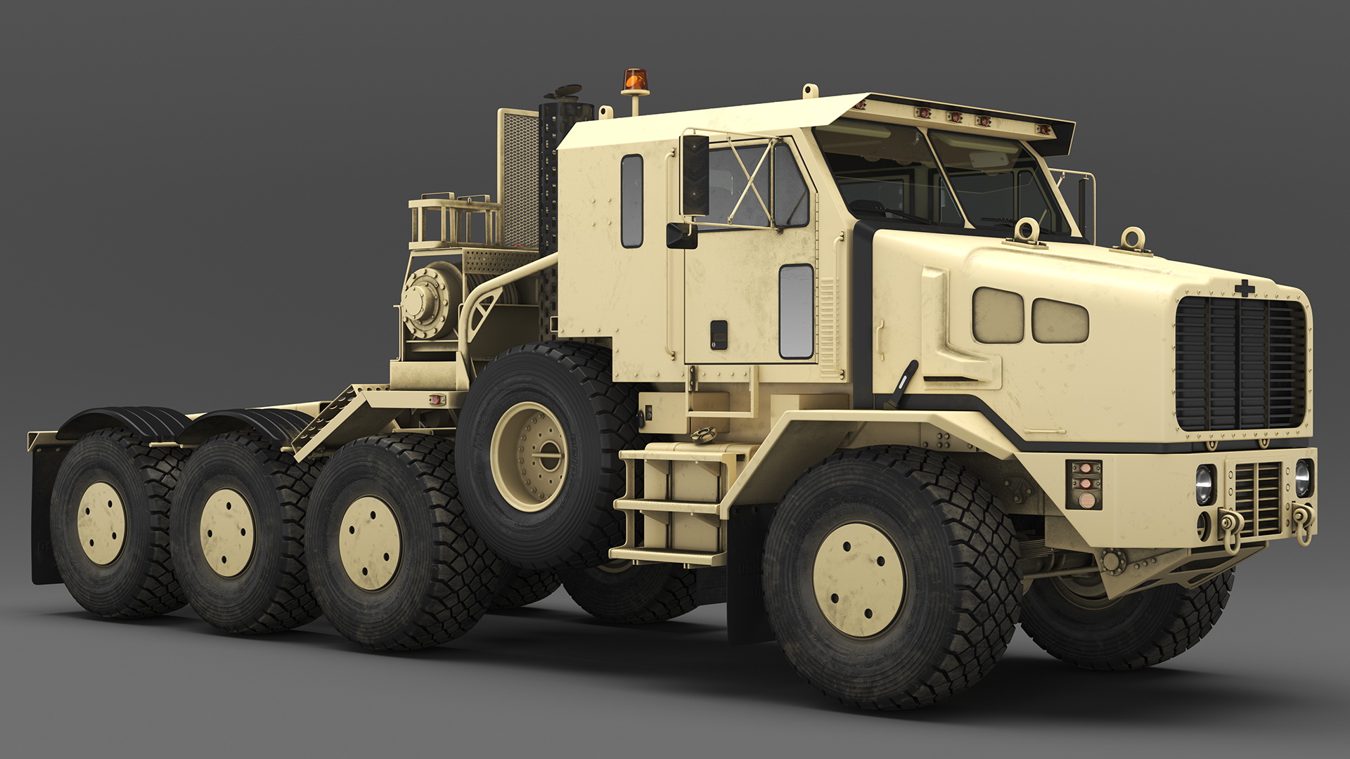 3D model Tank Transporter Oshkosh Global HET A1 Desert Camo