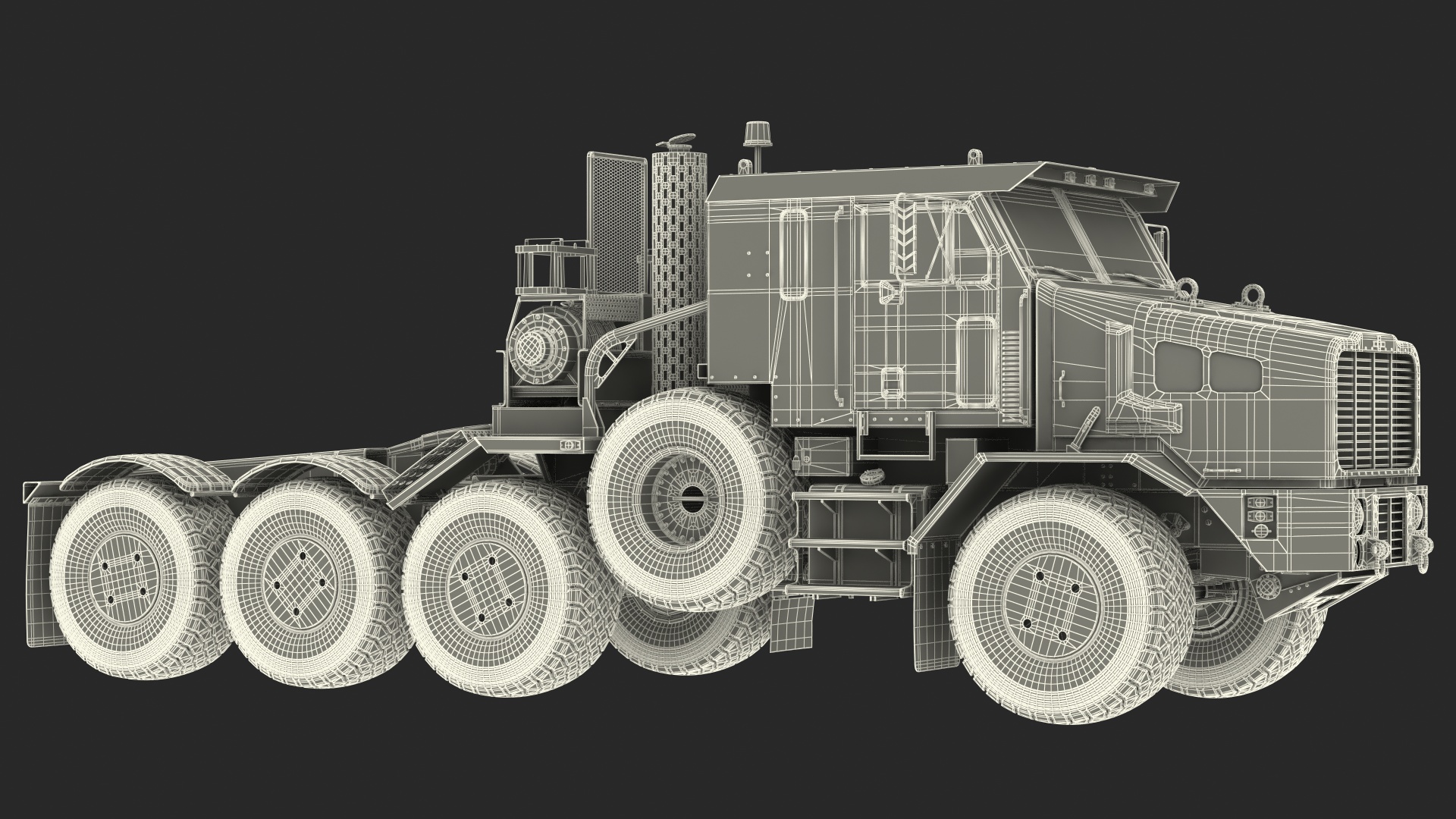 3D model Tank Transporter Oshkosh Global HET A1 Desert Camo