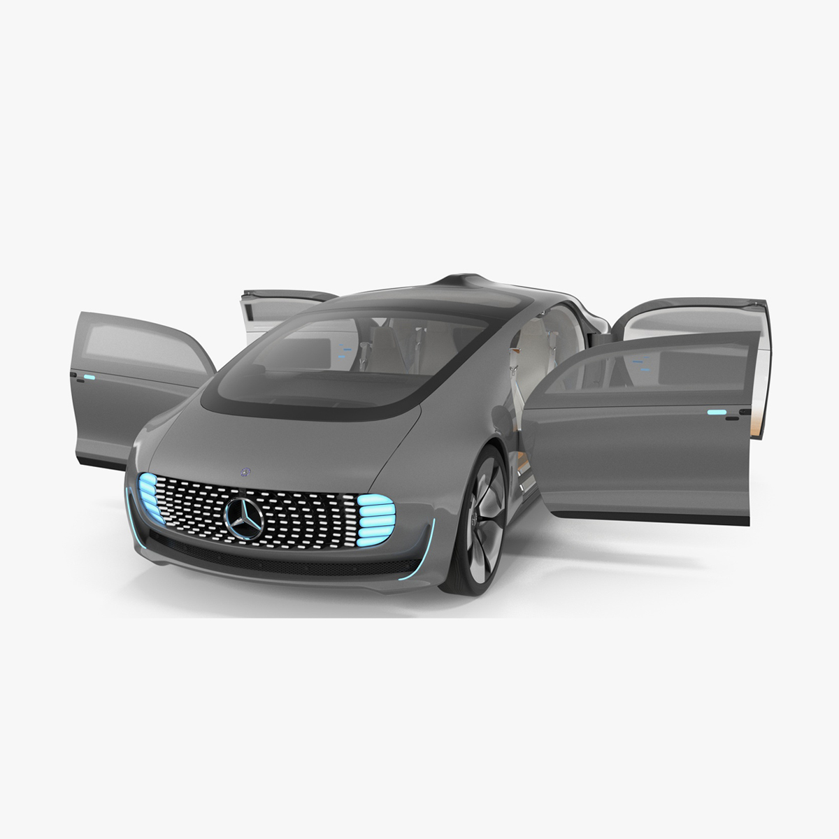 Mercedes Benz F015 Self Driving Car Concept Rigged for Cinema 4D 3D model