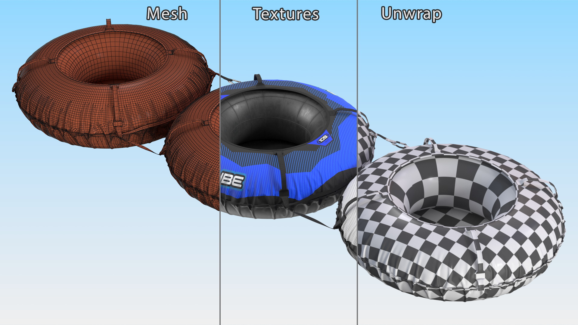 3D Inflatable Snow Sleds