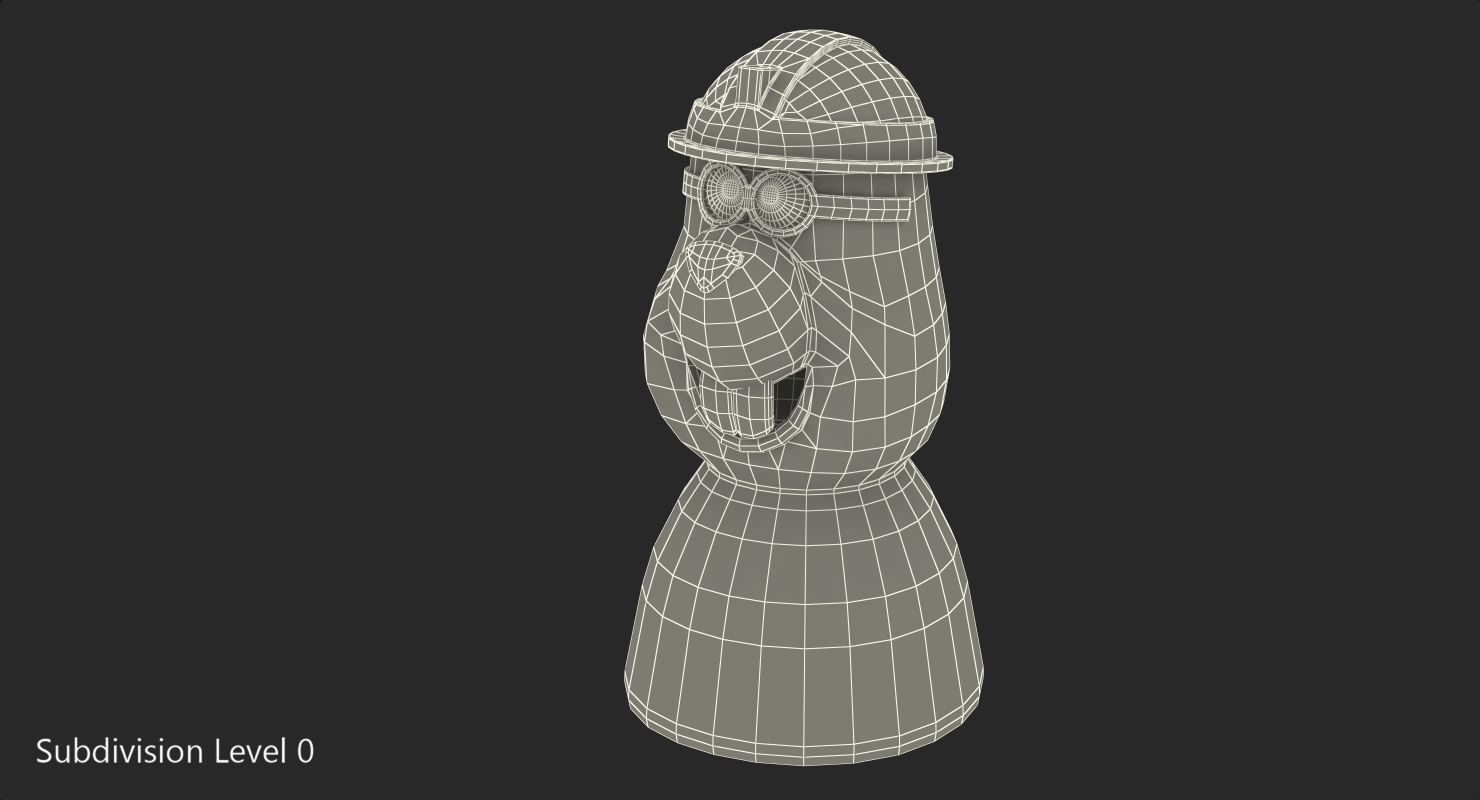 3D Toy Beaver in Miner Helmet