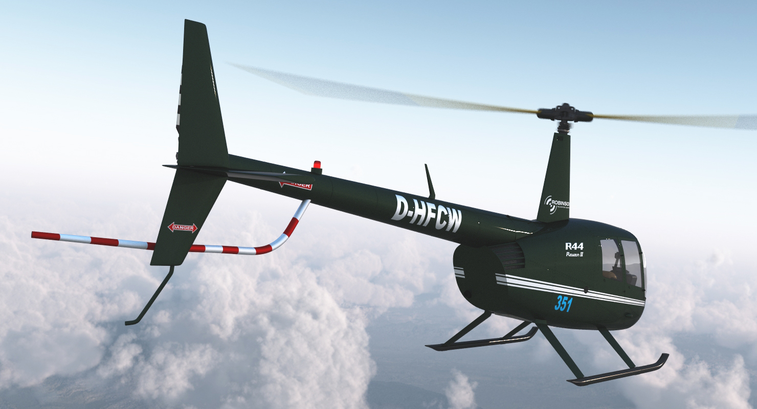 3D Light Helicopter Robinson R44 2