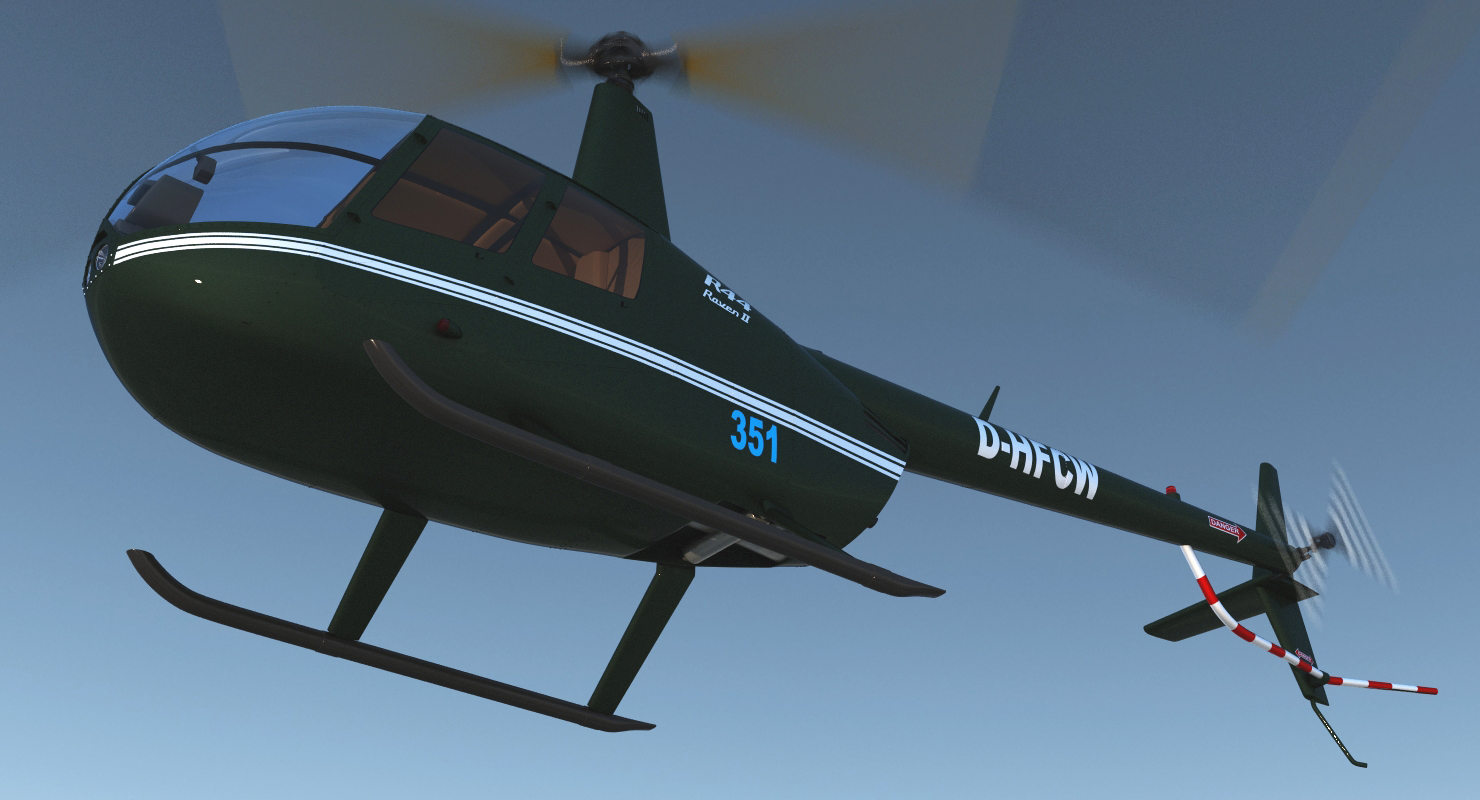 3D Light Helicopter Robinson R44 2