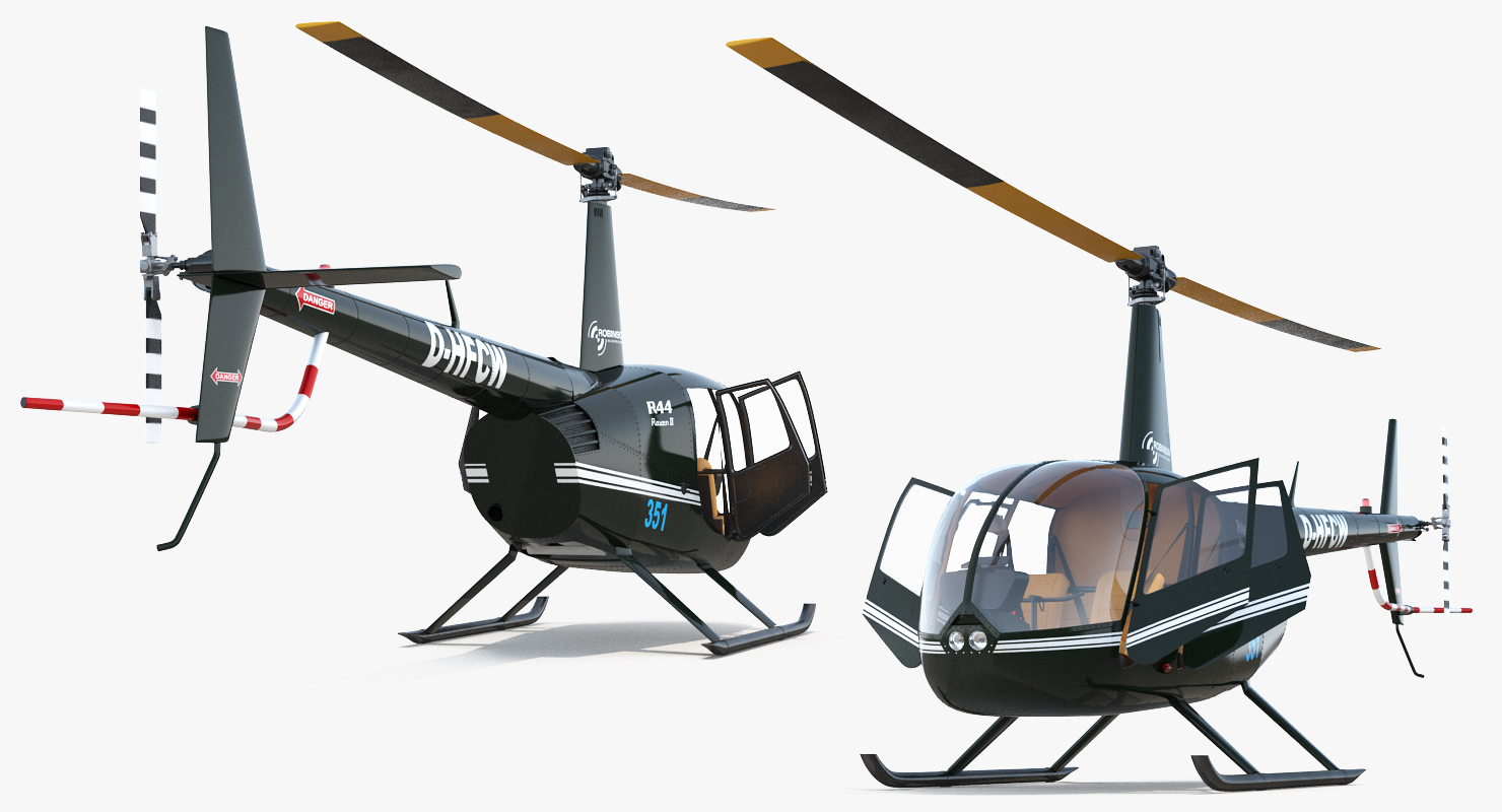3D Light Helicopter Robinson R44 2