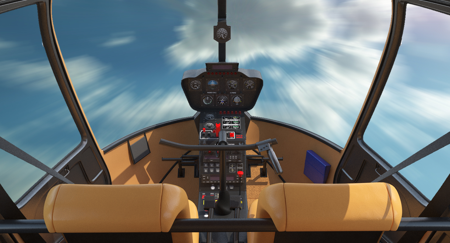 3D Light Helicopter Robinson R44 2