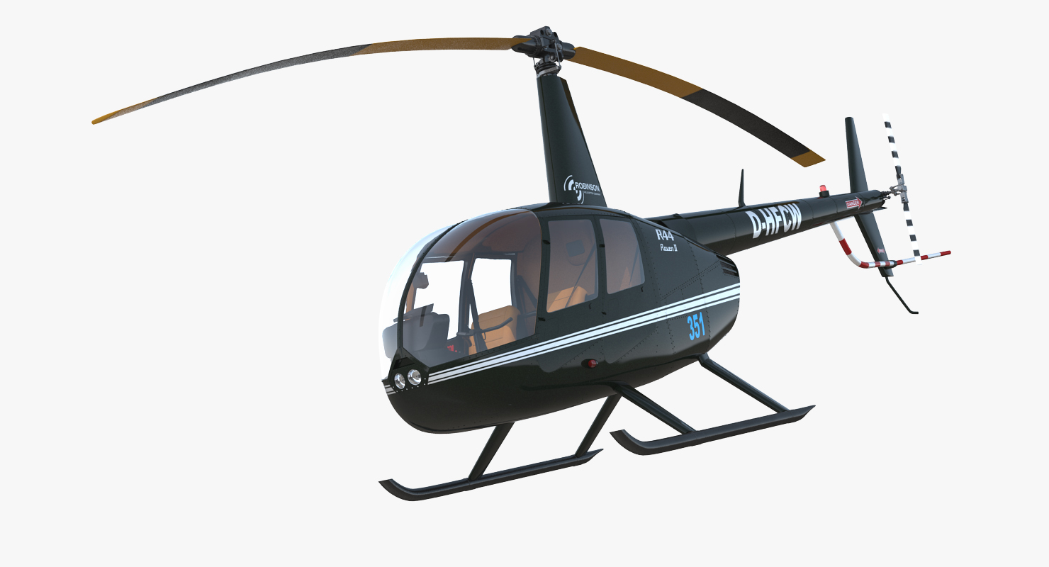 3D Light Helicopter Robinson R44 2