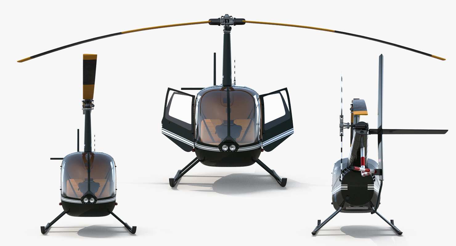 3D Light Helicopter Robinson R44 2