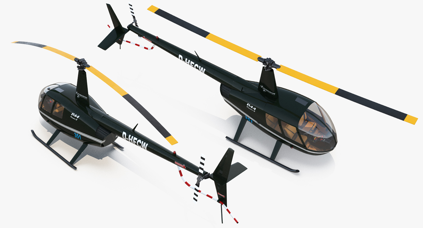 3D Light Helicopter Robinson R44 2