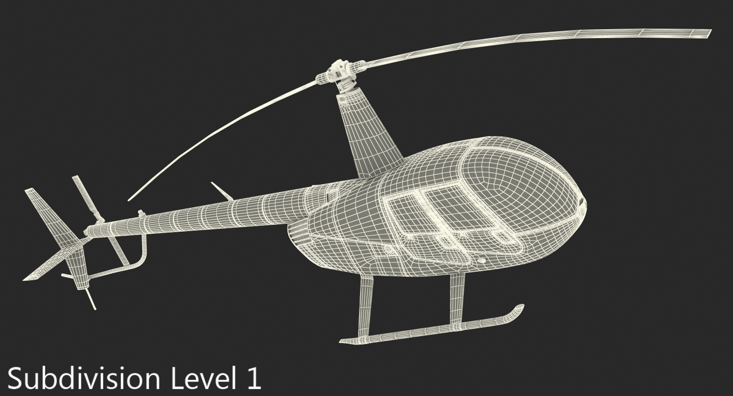3D Light Helicopter Robinson R44 2