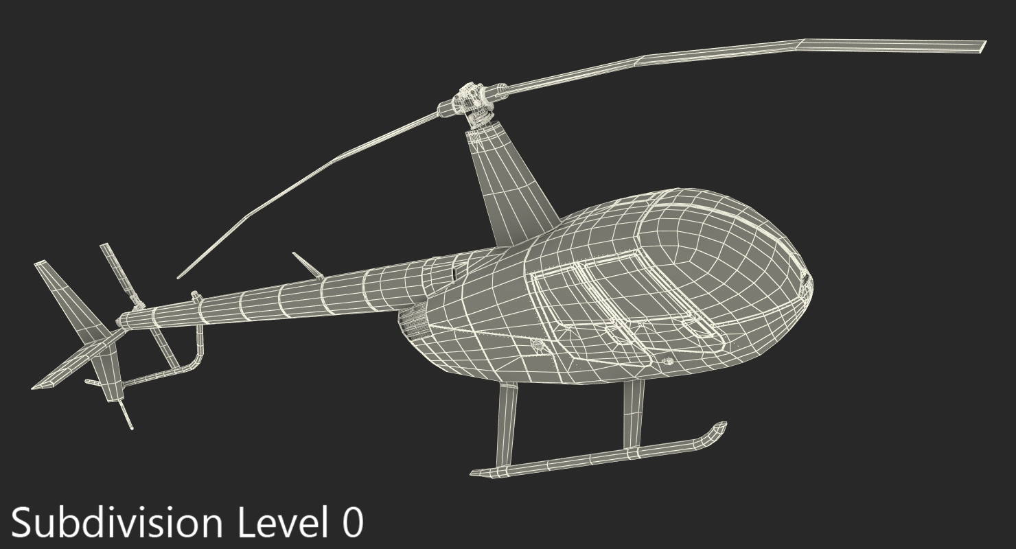 3D Light Helicopter Robinson R44 2