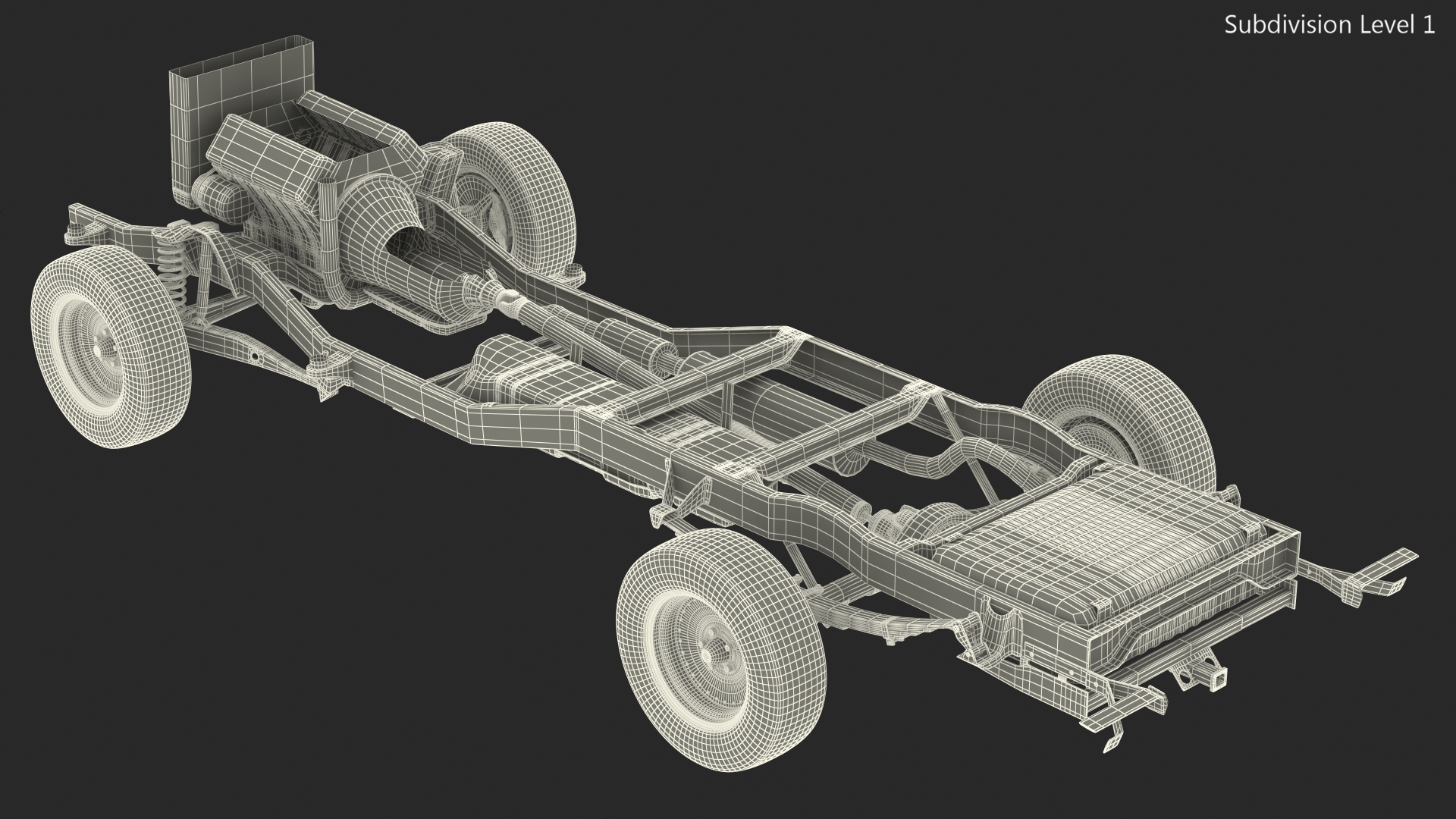 Vintage Pickup Truck 2WD Chassis 3D