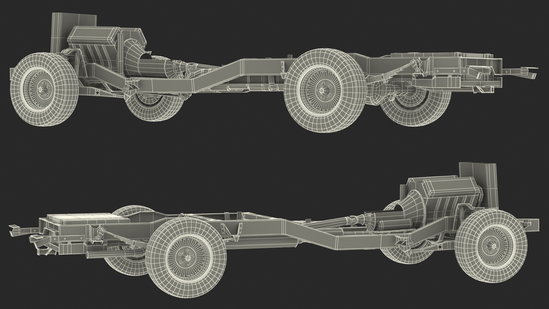 Vintage Pickup Truck 2WD Chassis 3D