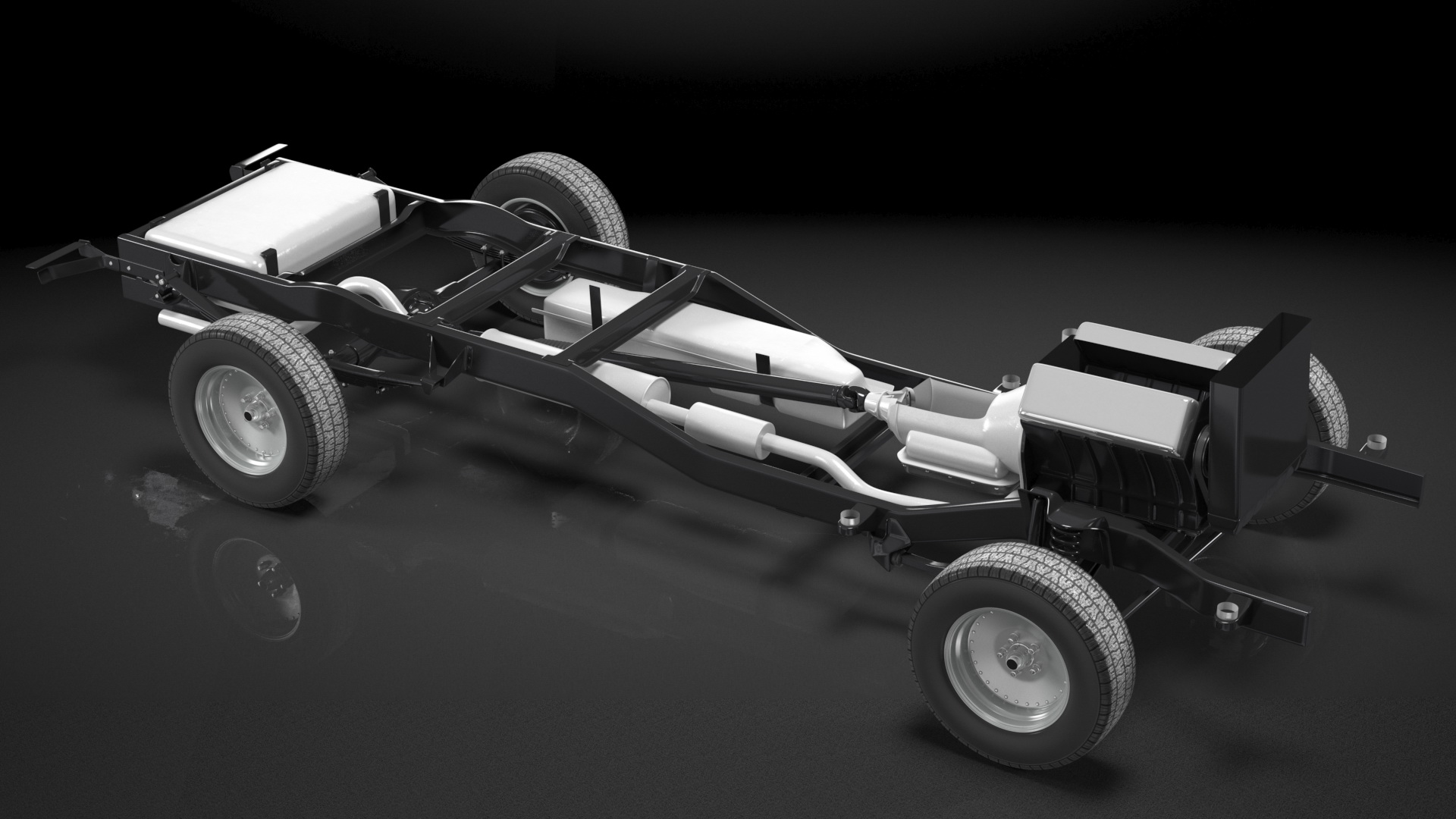 Vintage Pickup Truck 2WD Chassis 3D