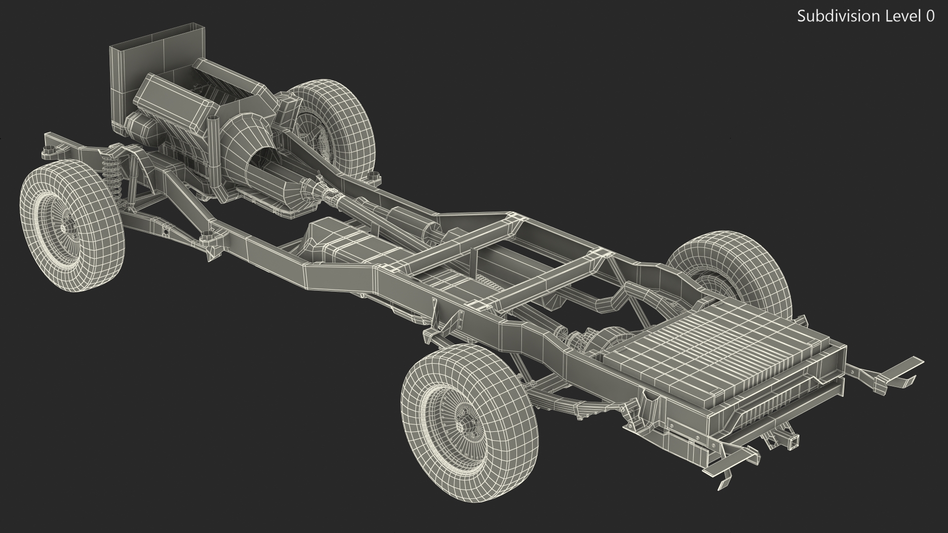 Vintage Pickup Truck 2WD Chassis 3D