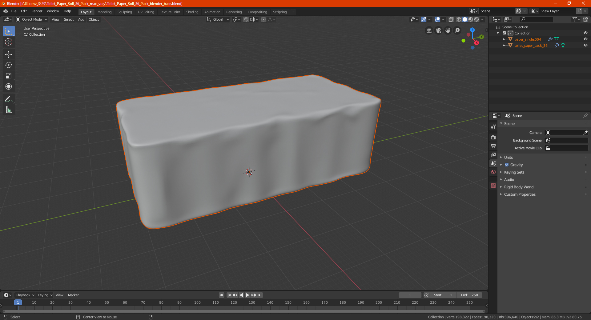 3D model Toilet Paper Roll 36 Pack