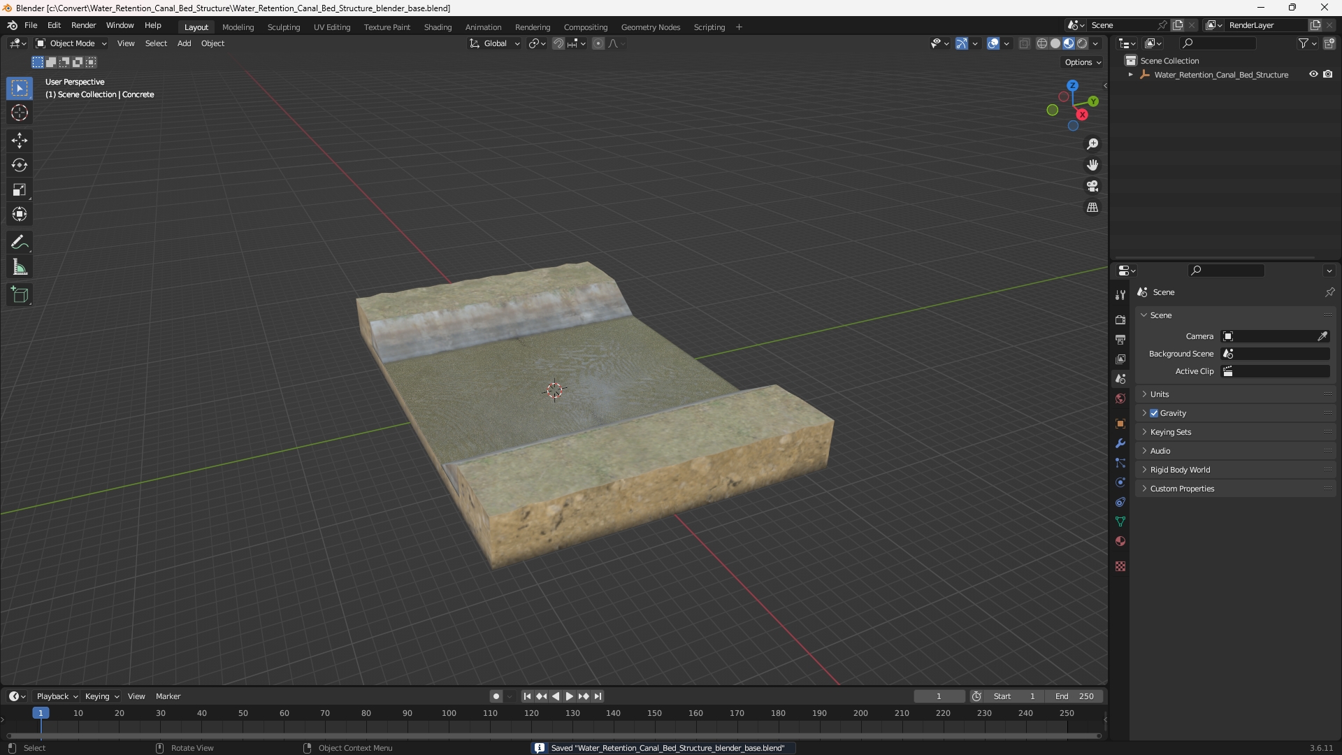 Water Retention Canal Bed Structure - view 10