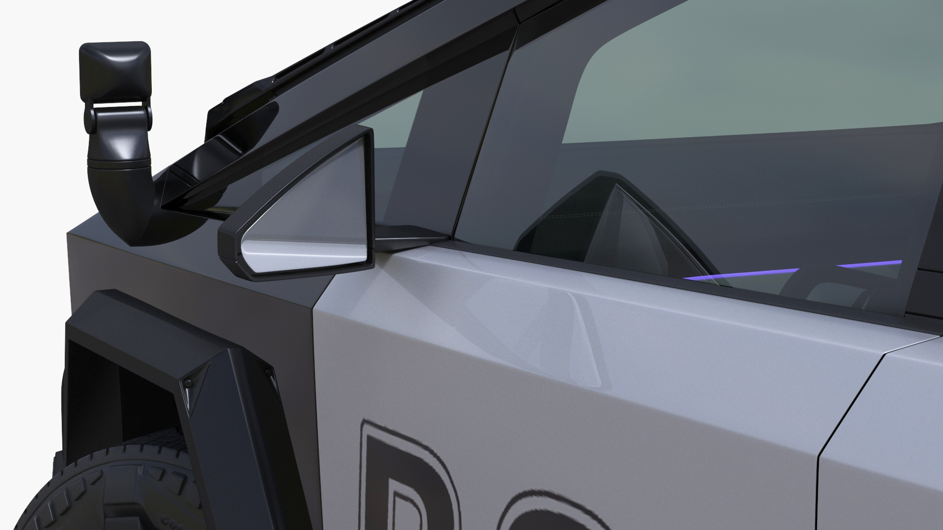 Tesla Cybertruck Police Patrol Vehicle Rigged for Maya 3D model