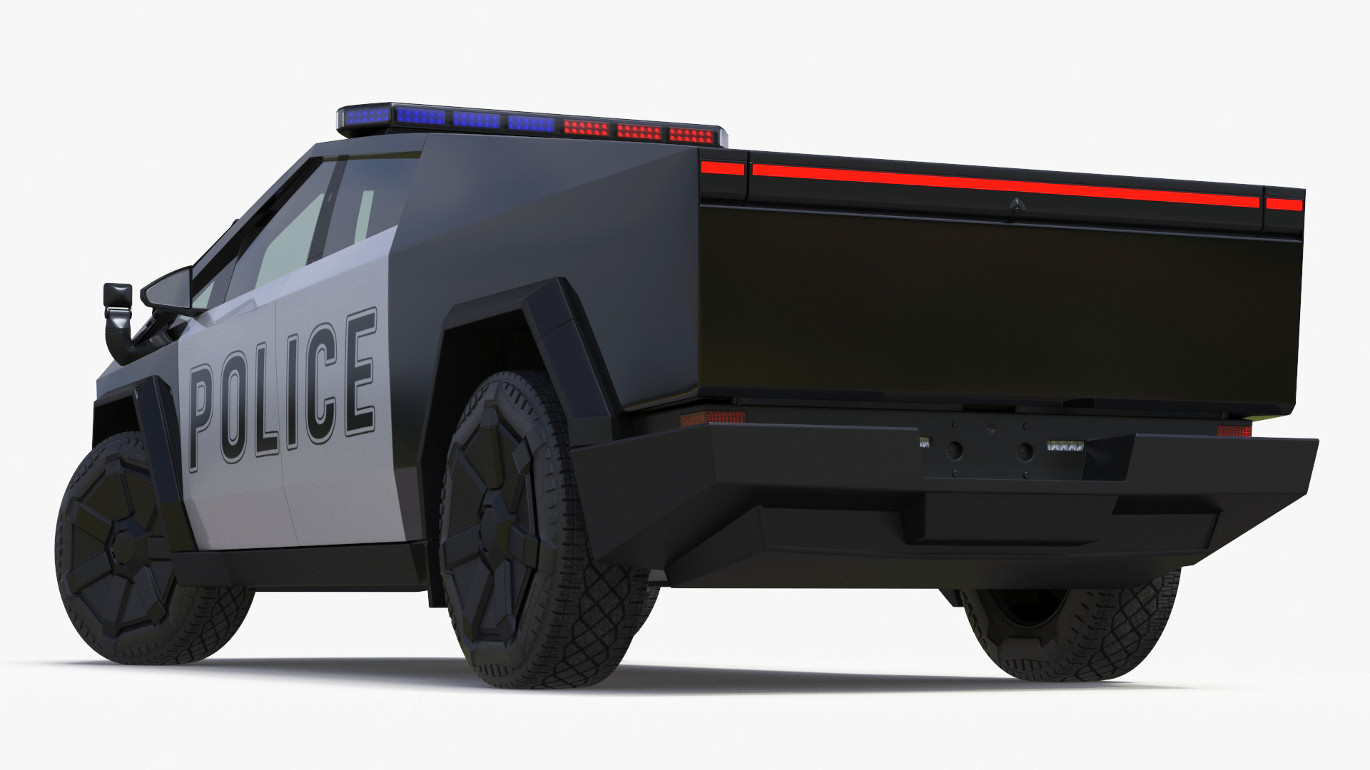 Tesla Cybertruck Police Patrol Vehicle Rigged for Maya 3D model
