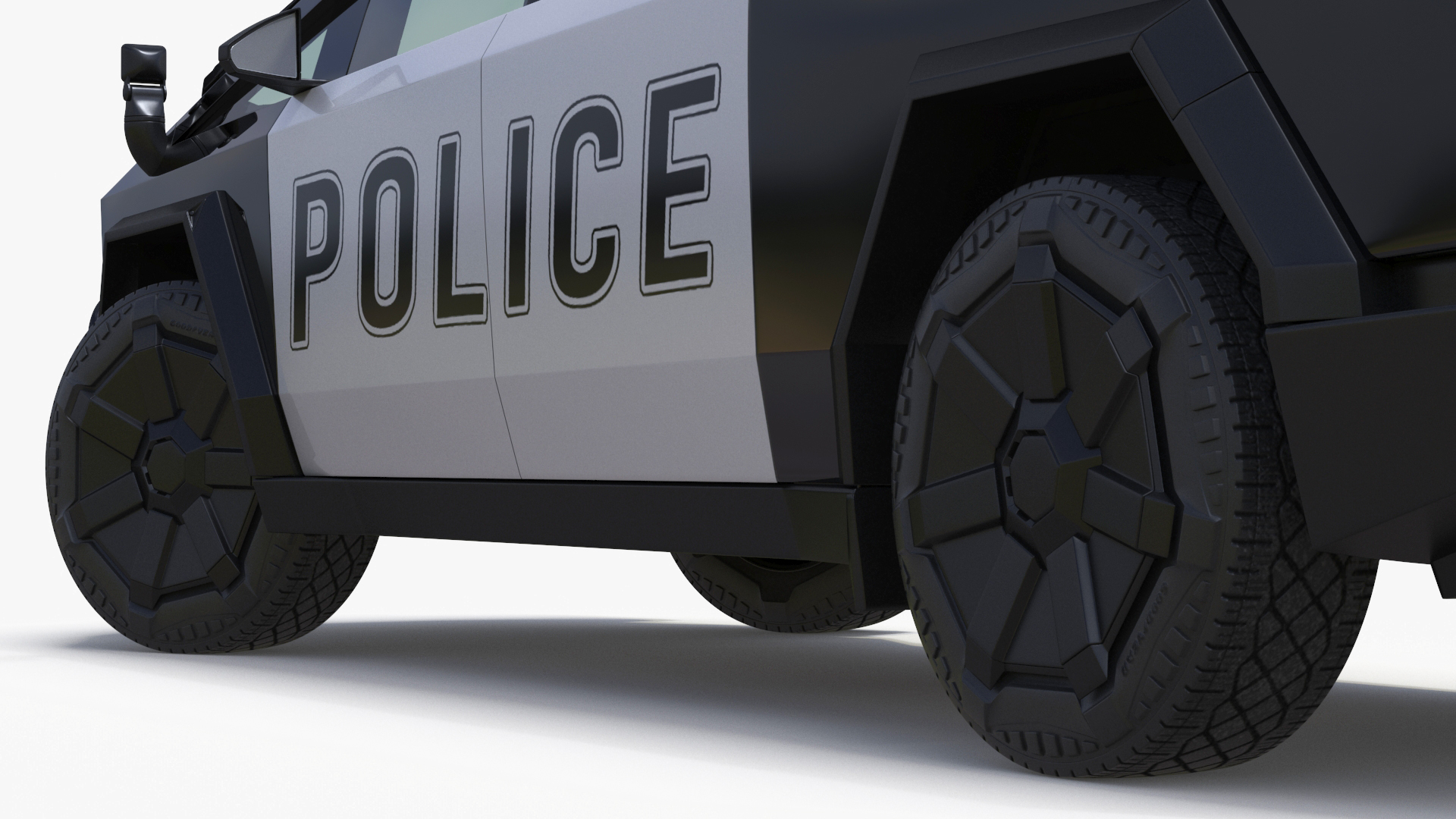 Tesla Cybertruck Police Patrol Vehicle Rigged for Maya 3D model