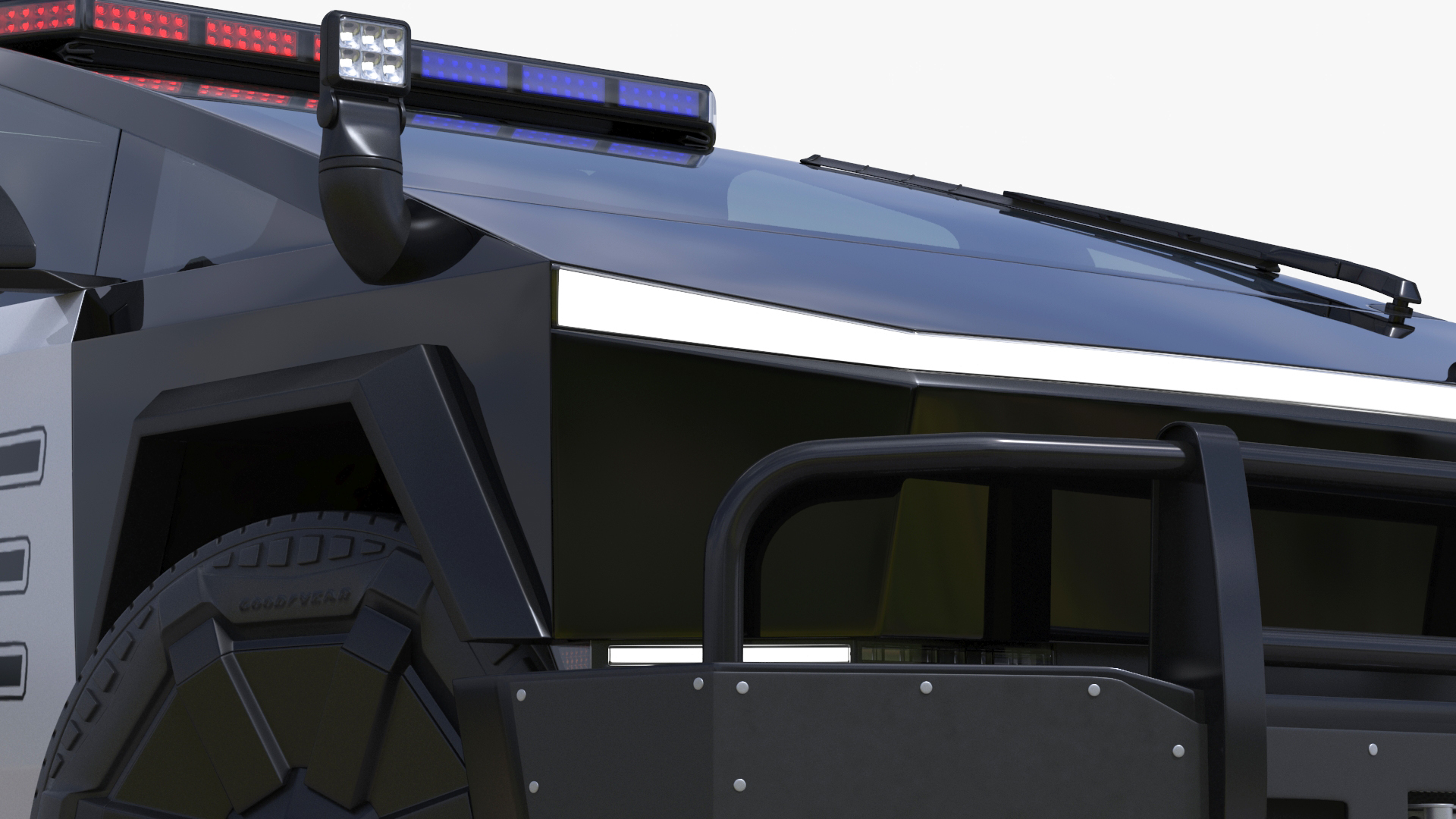 Tesla Cybertruck Police Patrol Vehicle Rigged for Maya 3D model