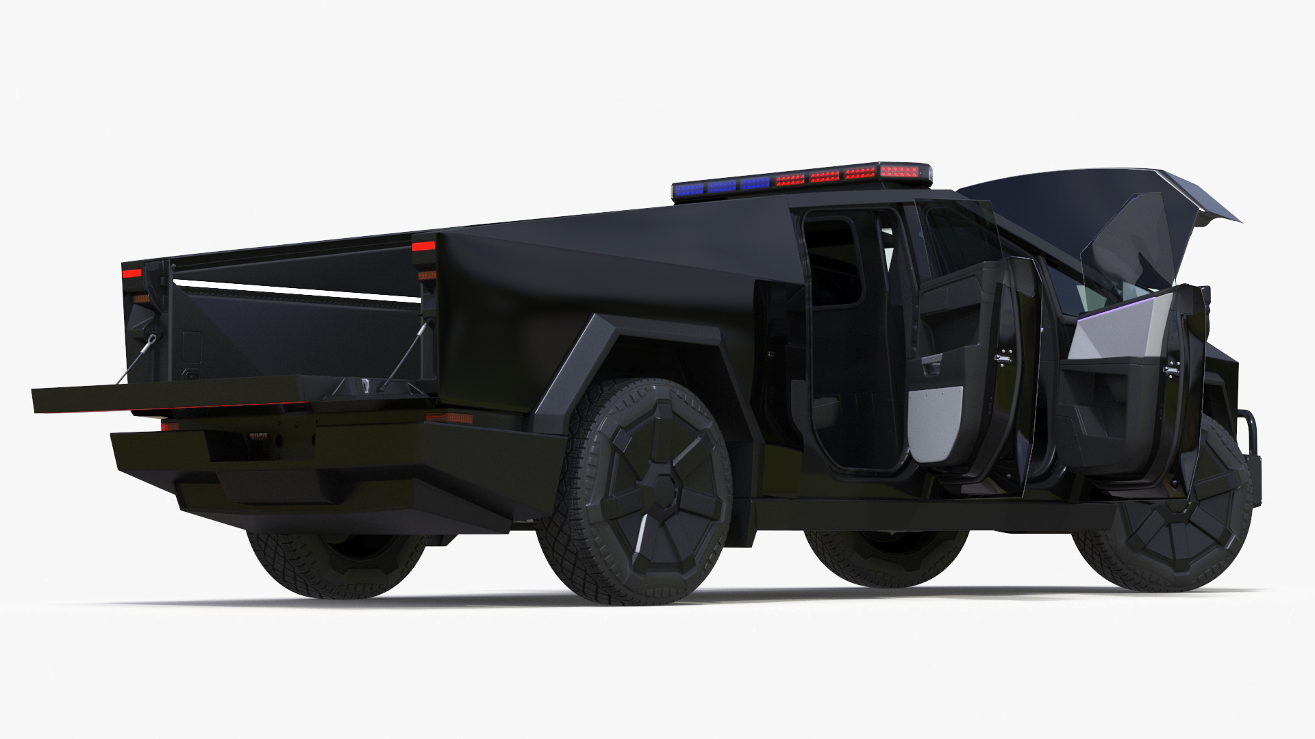 Tesla Cybertruck Police Patrol Vehicle Rigged for Maya 3D model