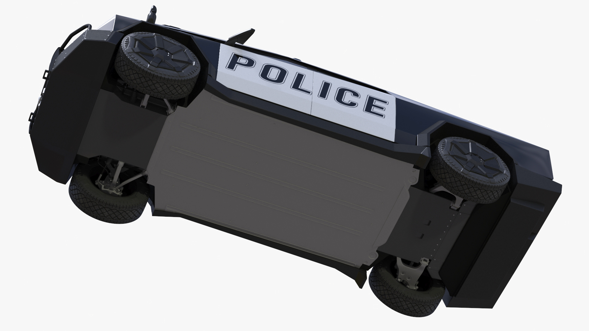 Tesla Cybertruck Police Patrol Vehicle Rigged for Maya 3D model