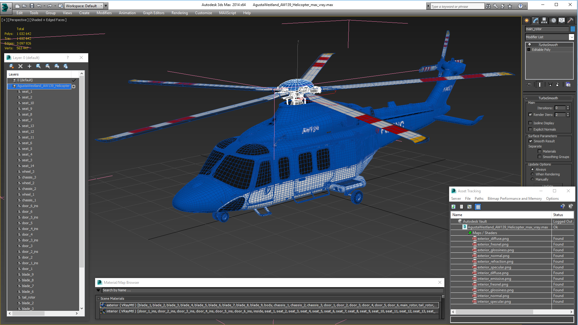3D AgustaWestland AW139 Helicopter