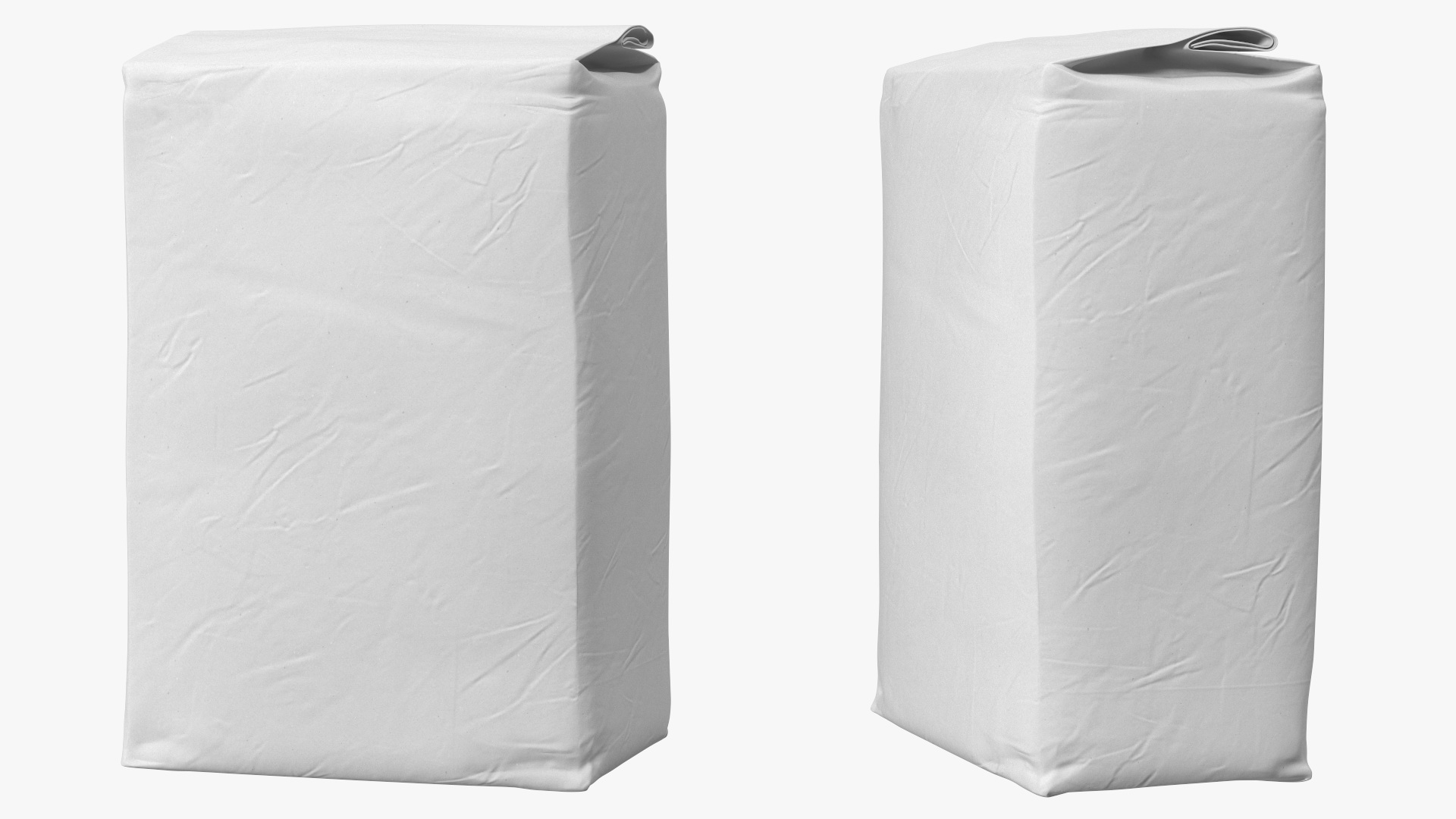 Wheat Flour Paper Bag 5lb Set 3D model