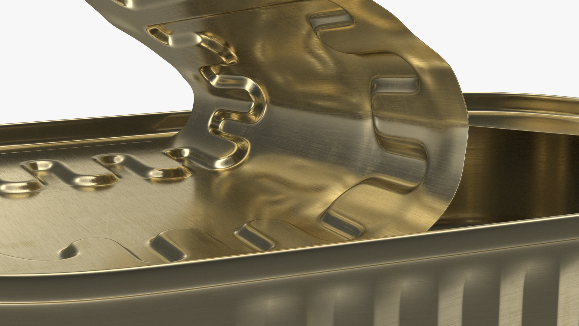 3D model Half Open Empty Rectangular Tin Can