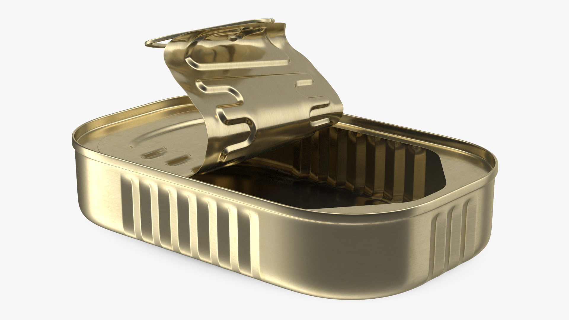 3D model Half Open Empty Rectangular Tin Can