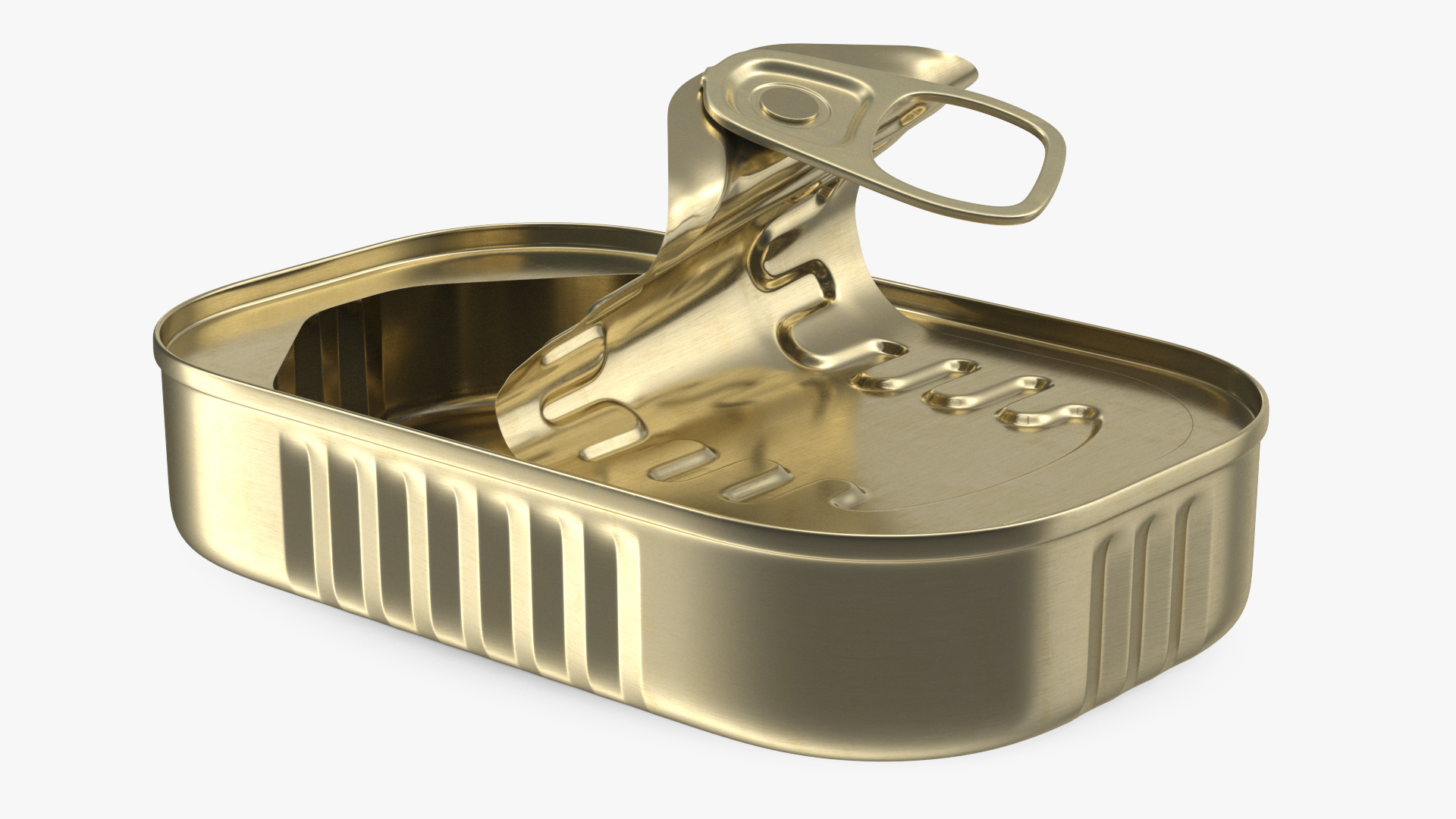 3D model Half Open Empty Rectangular Tin Can