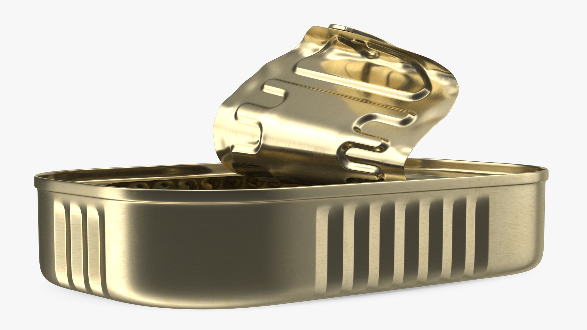 3D model Half Open Empty Rectangular Tin Can