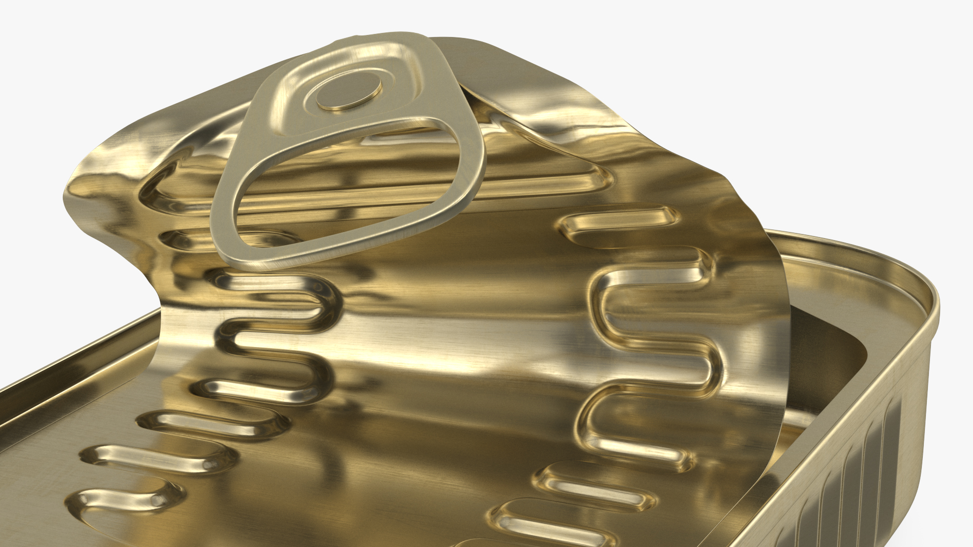3D model Half Open Empty Rectangular Tin Can