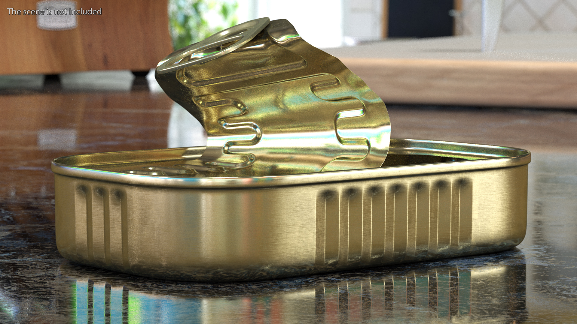 3D model Half Open Empty Rectangular Tin Can