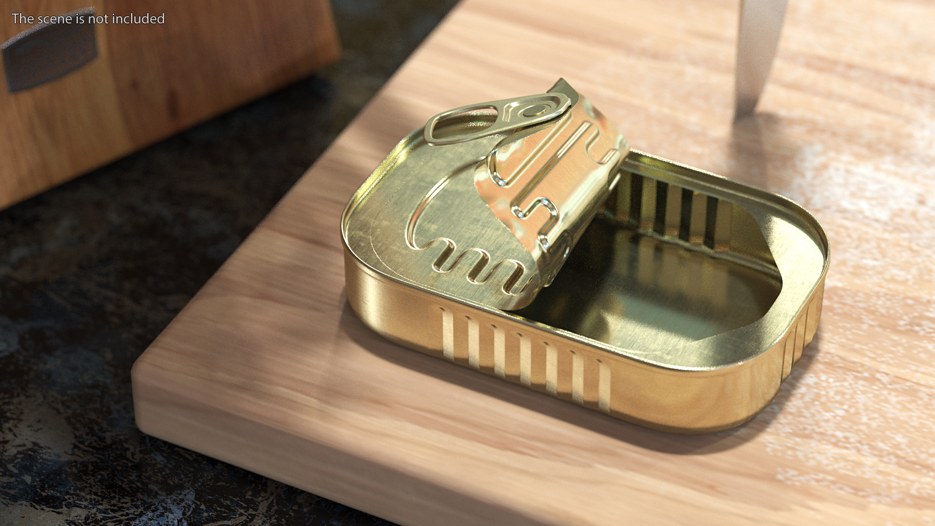 3D model Half Open Empty Rectangular Tin Can