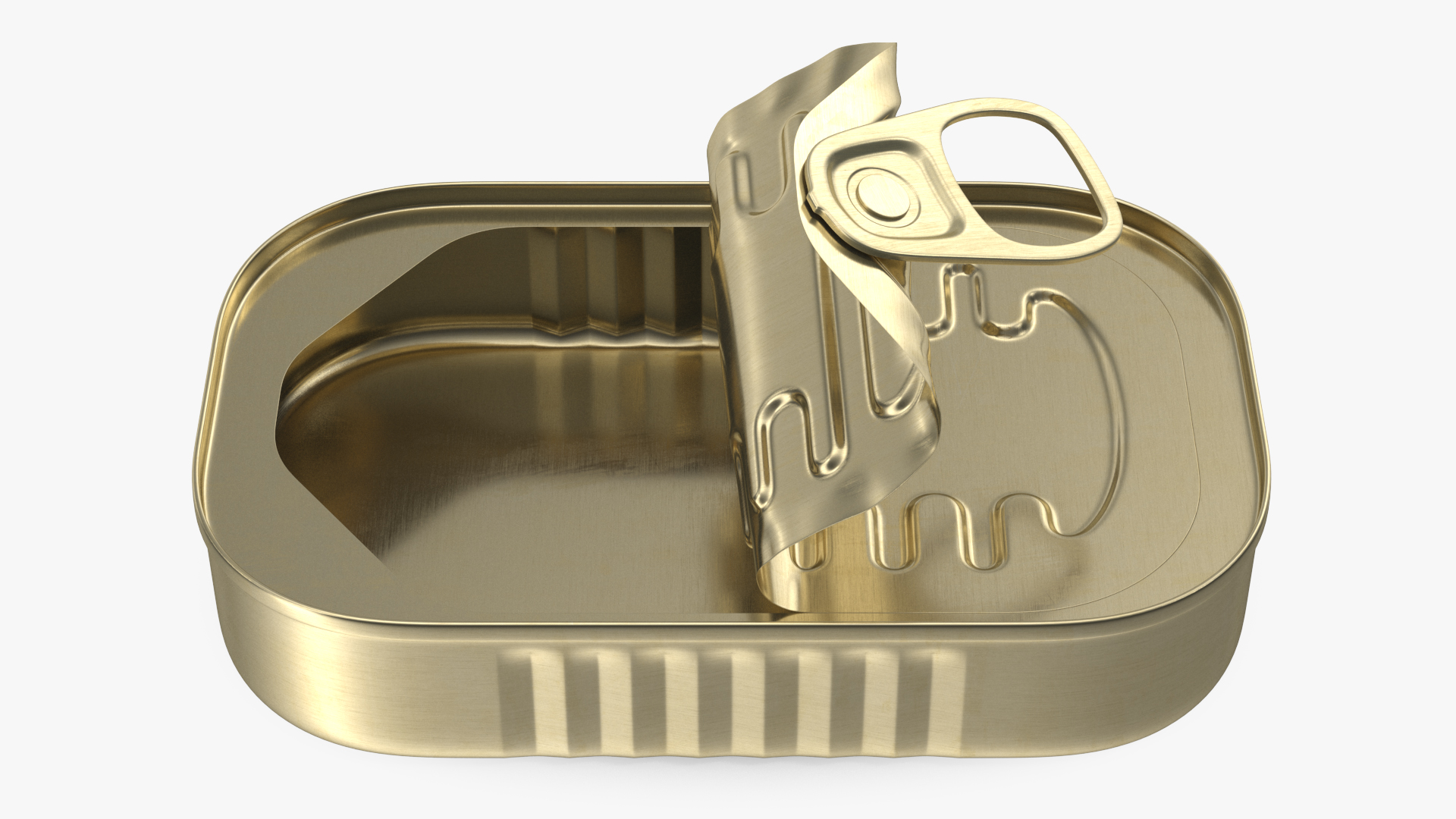 3D model Half Open Empty Rectangular Tin Can