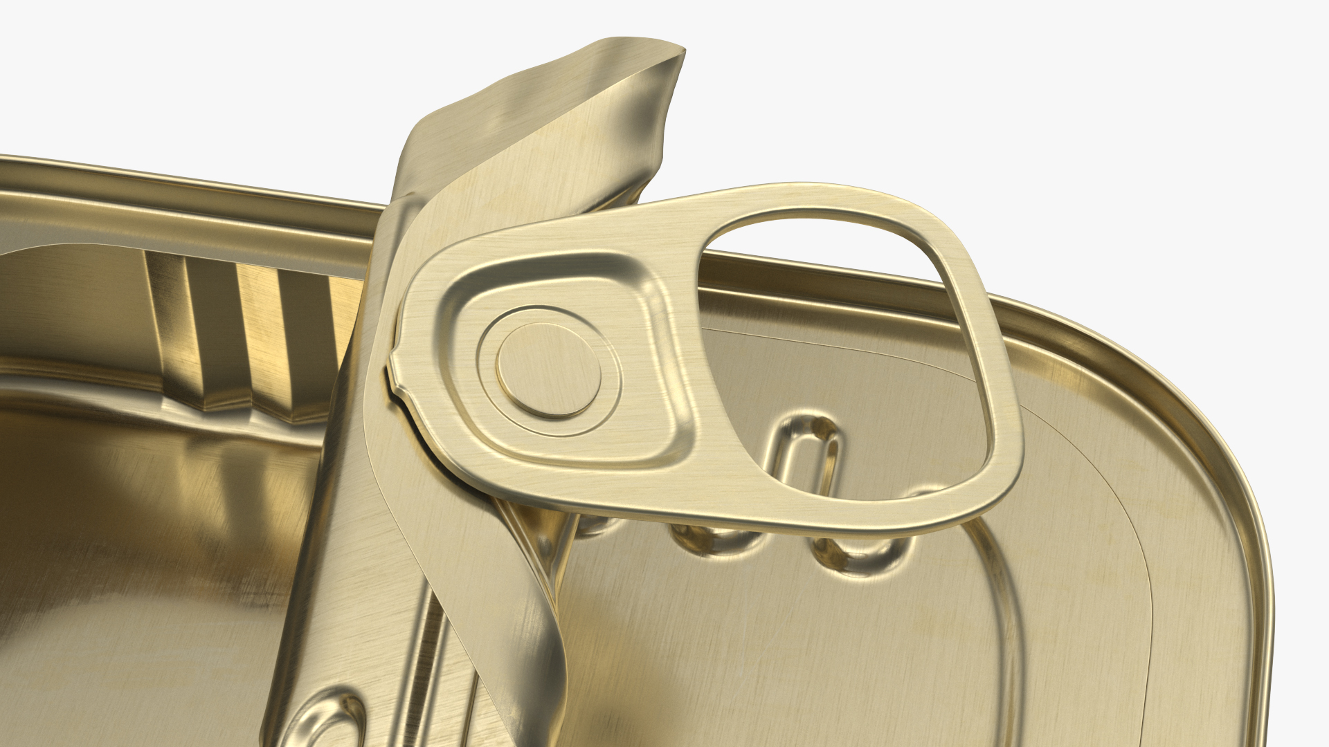 3D model Half Open Empty Rectangular Tin Can