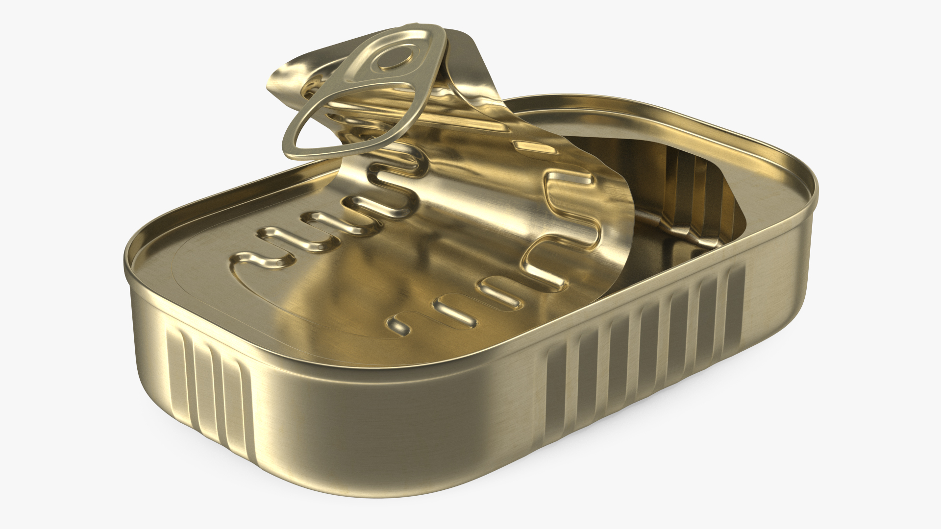 3D model Half Open Empty Rectangular Tin Can