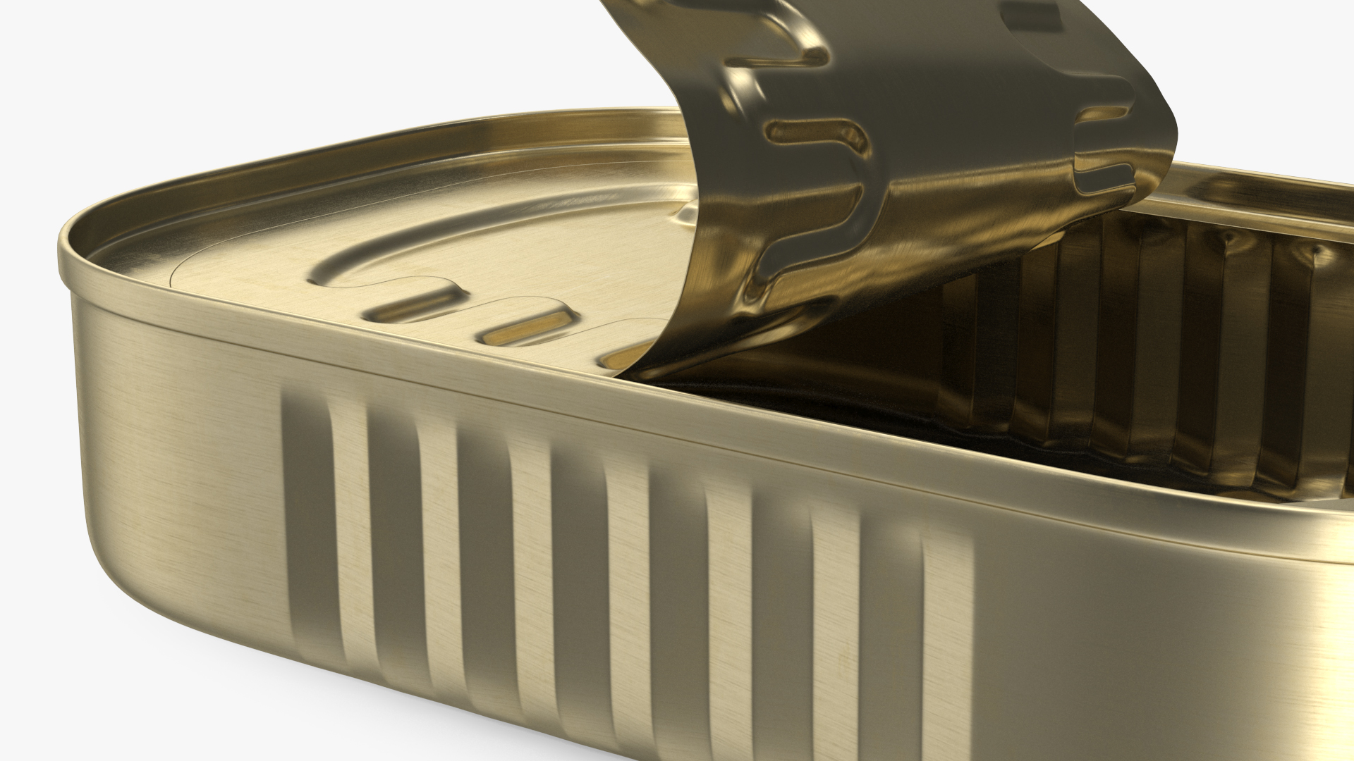 3D model Half Open Empty Rectangular Tin Can